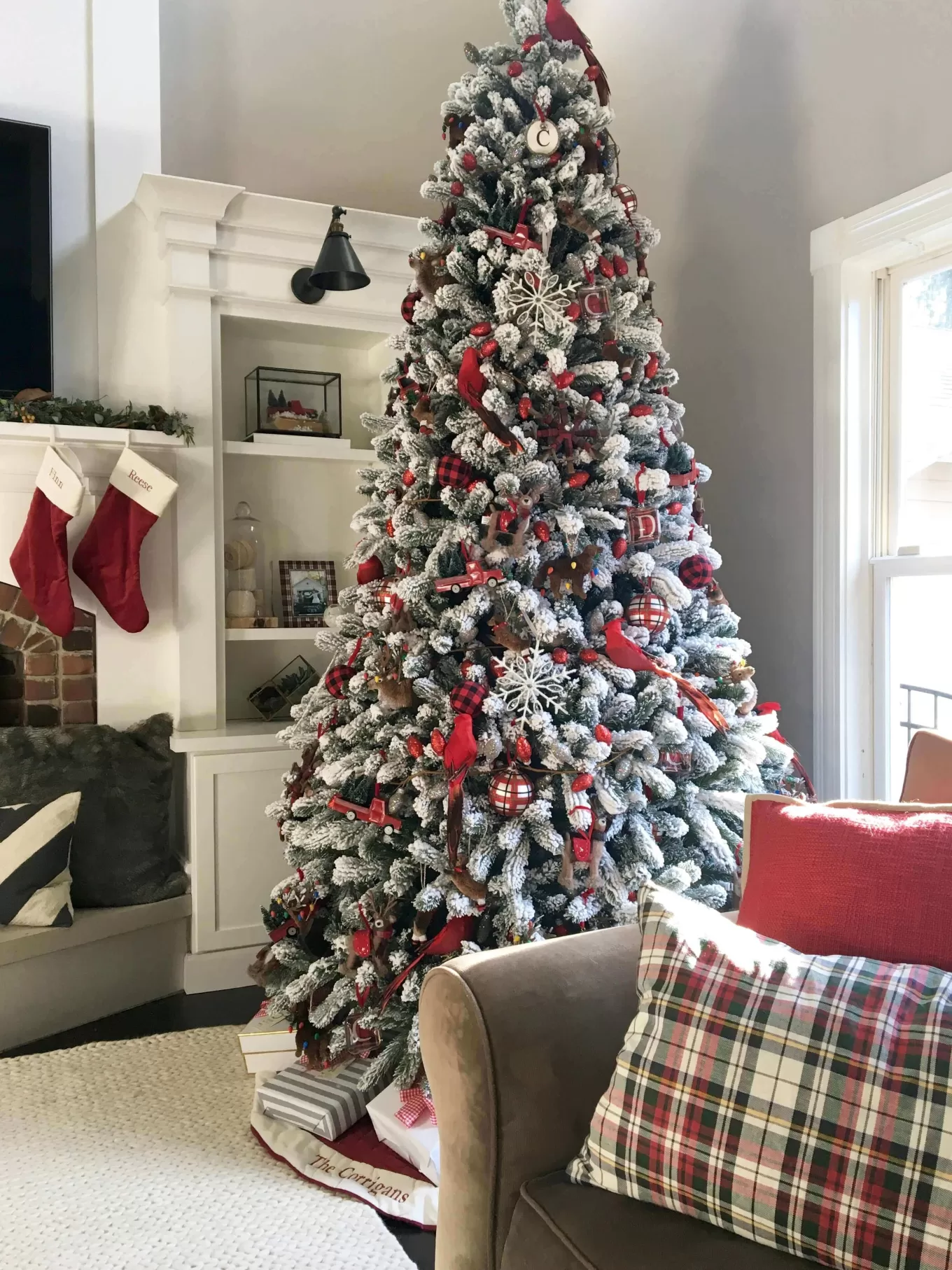 King Of Christmas 12' King Flock® Artificial Christmas Tree With 1650 Warm White LED Lights- Realistic | Pre-Lit