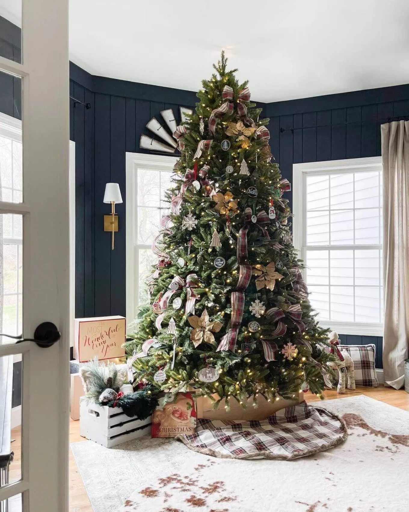 King Of Christmas 12' King Fraser Fir Artificial Christmas Tree With 2300 Warm White & Multi-Color LED Lights- Realistic | Pre-Lit
