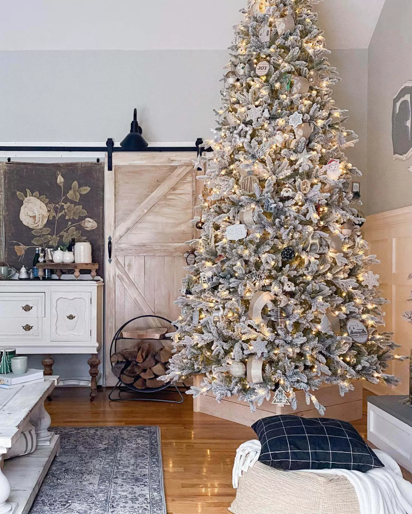 King Of Christmas 12' Queen Flock® Slim Artificial Christmas Tree With 1200 Warm White LED Lights- Realistic | Slim