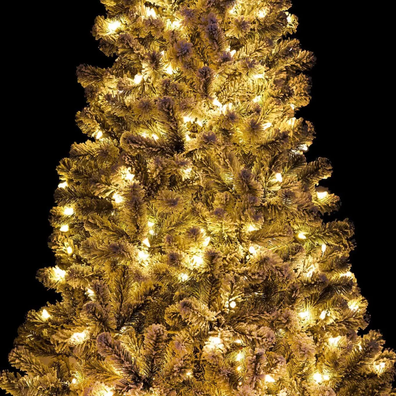 King Of Christmas 6' Prince Flock® Artificial Christmas Tree With 350 Warm White LED Lights- Classic | Pre-Lit