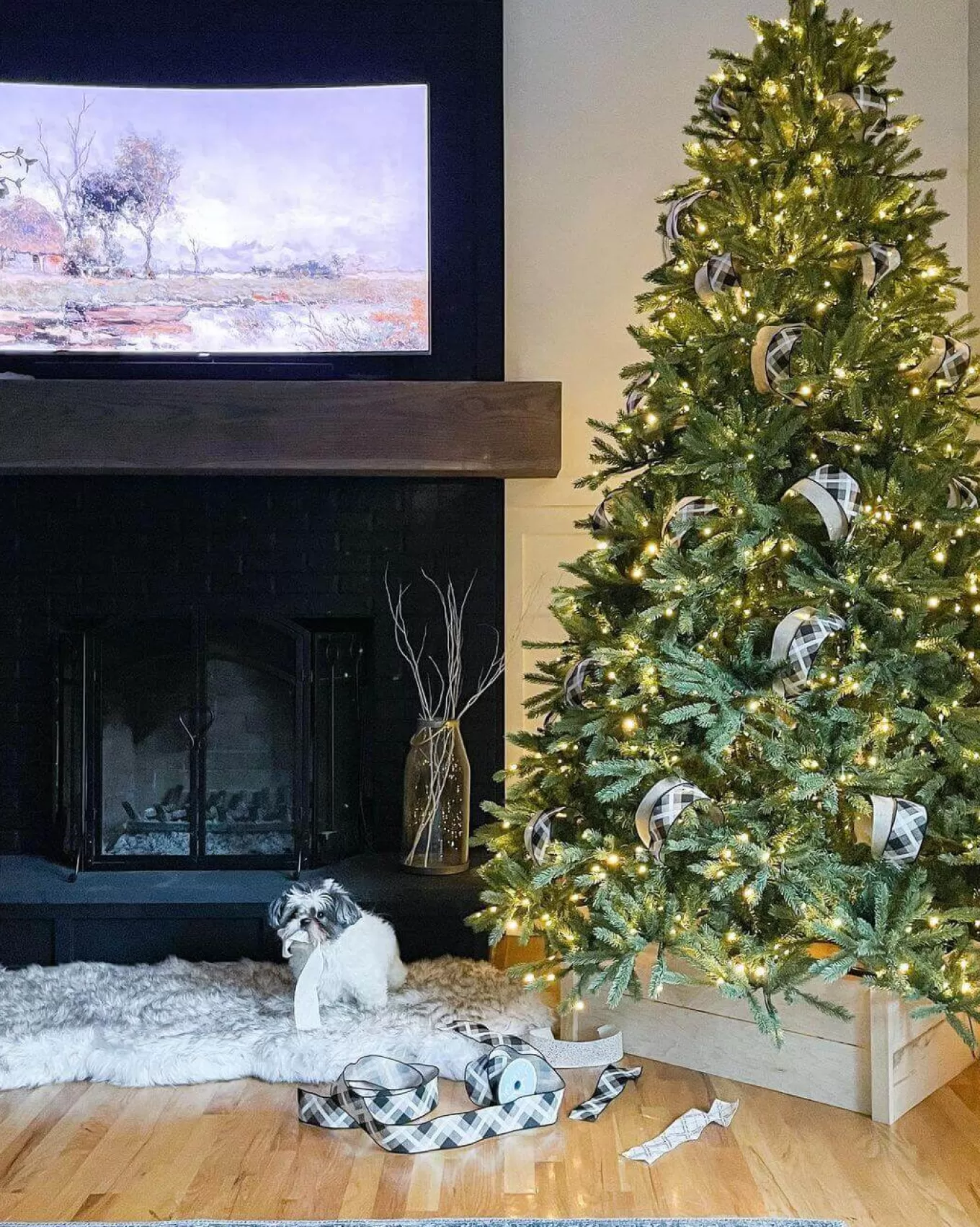 King Of Christmas 7.5' King Fraser Fir Artificial Christmas Tree With 1000 Warm White & Multi-Color LED Lights- Full | Pre-Lit