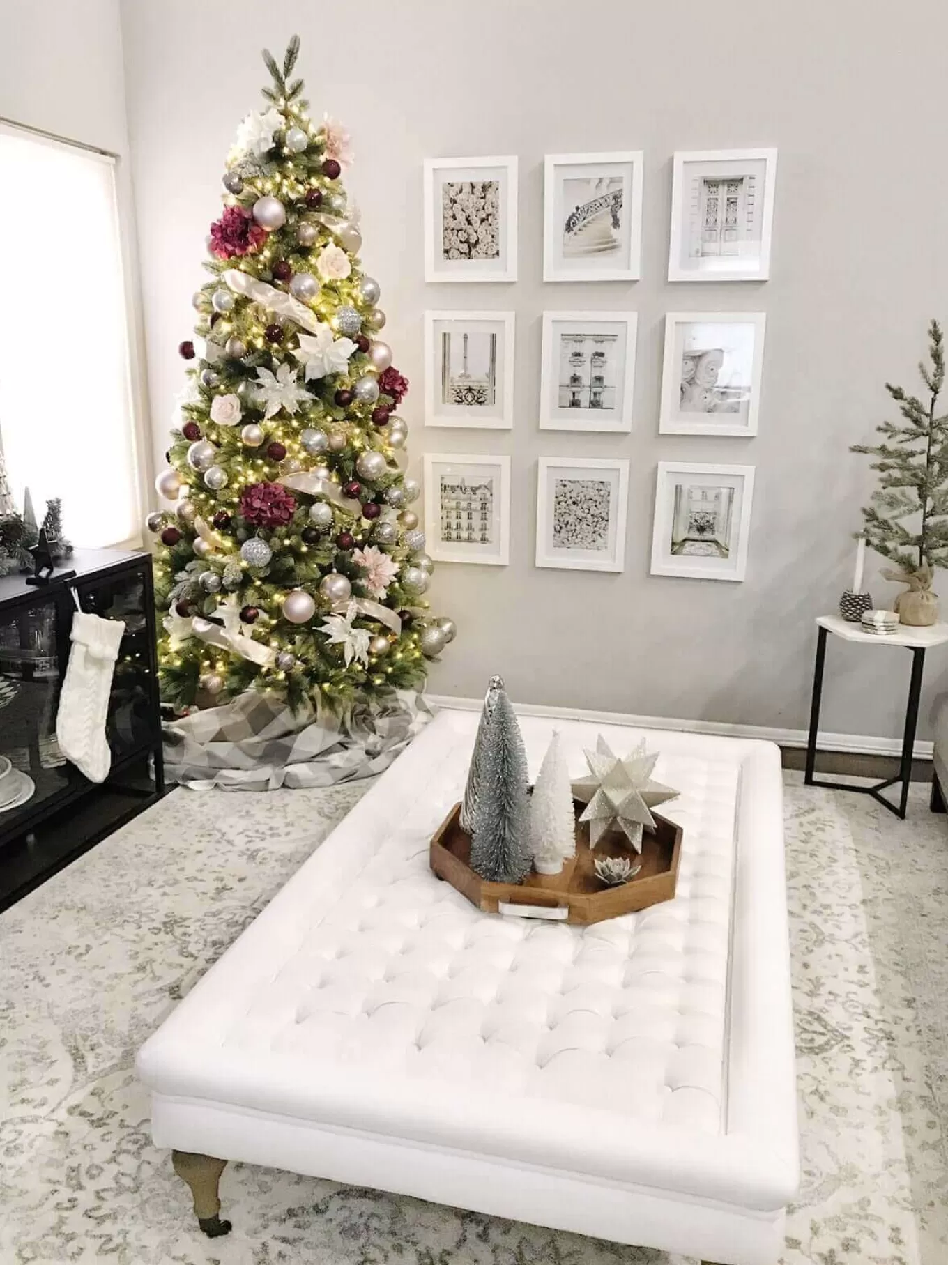 King Of Christmas 7.5' Royal Fir Slim Artificial Christmas Tree With 650 Warm White & Multi-Color LED Lights- Realistic | Pre-Lit