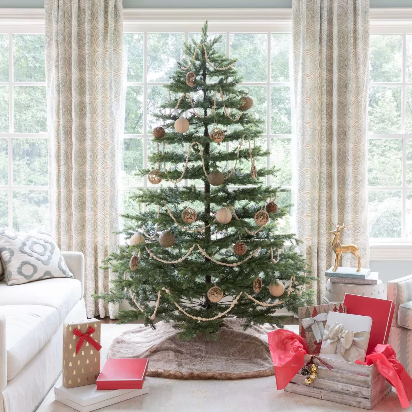 King Of Christmas 7.5' Rushmore Fir Artificial Christmas Tree 750 Warm White LED Lights- Realistic | Pre-Lit
