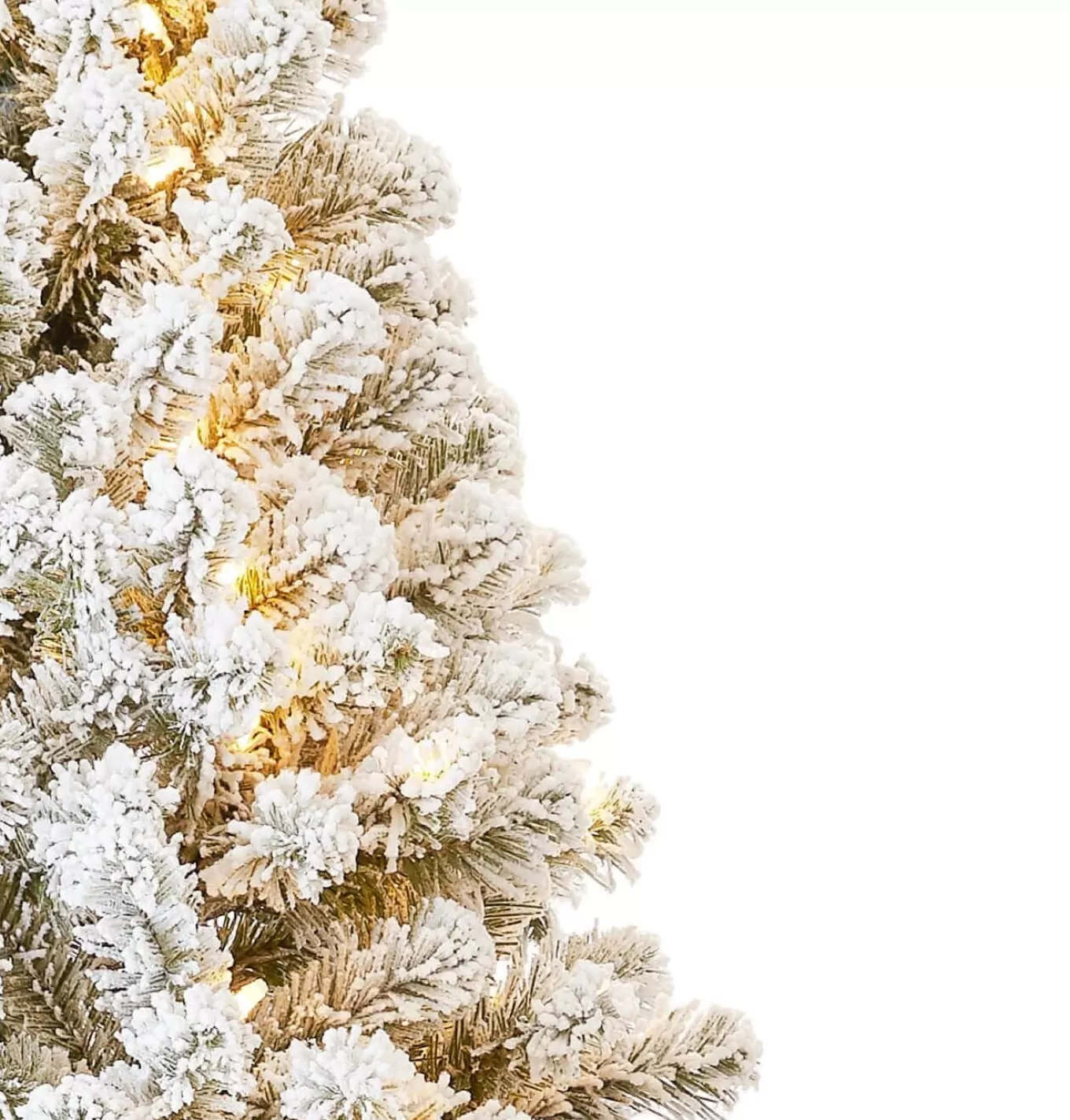 King Of Christmas 7' Prince Flock® Artificial Christmas Tree With 400 Warm White LED Lights- Full | Flocked