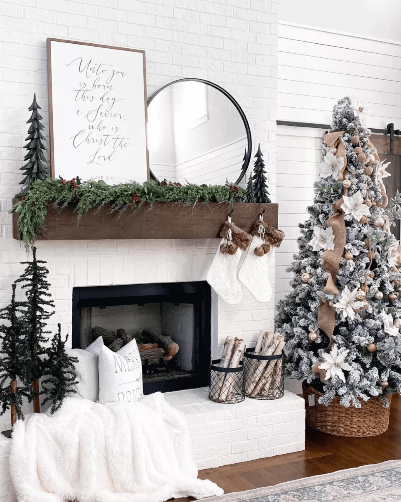King Of Christmas 7' Prince Flock® Artificial Christmas Tree With 400 Warm White LED Lights- Full | Flocked