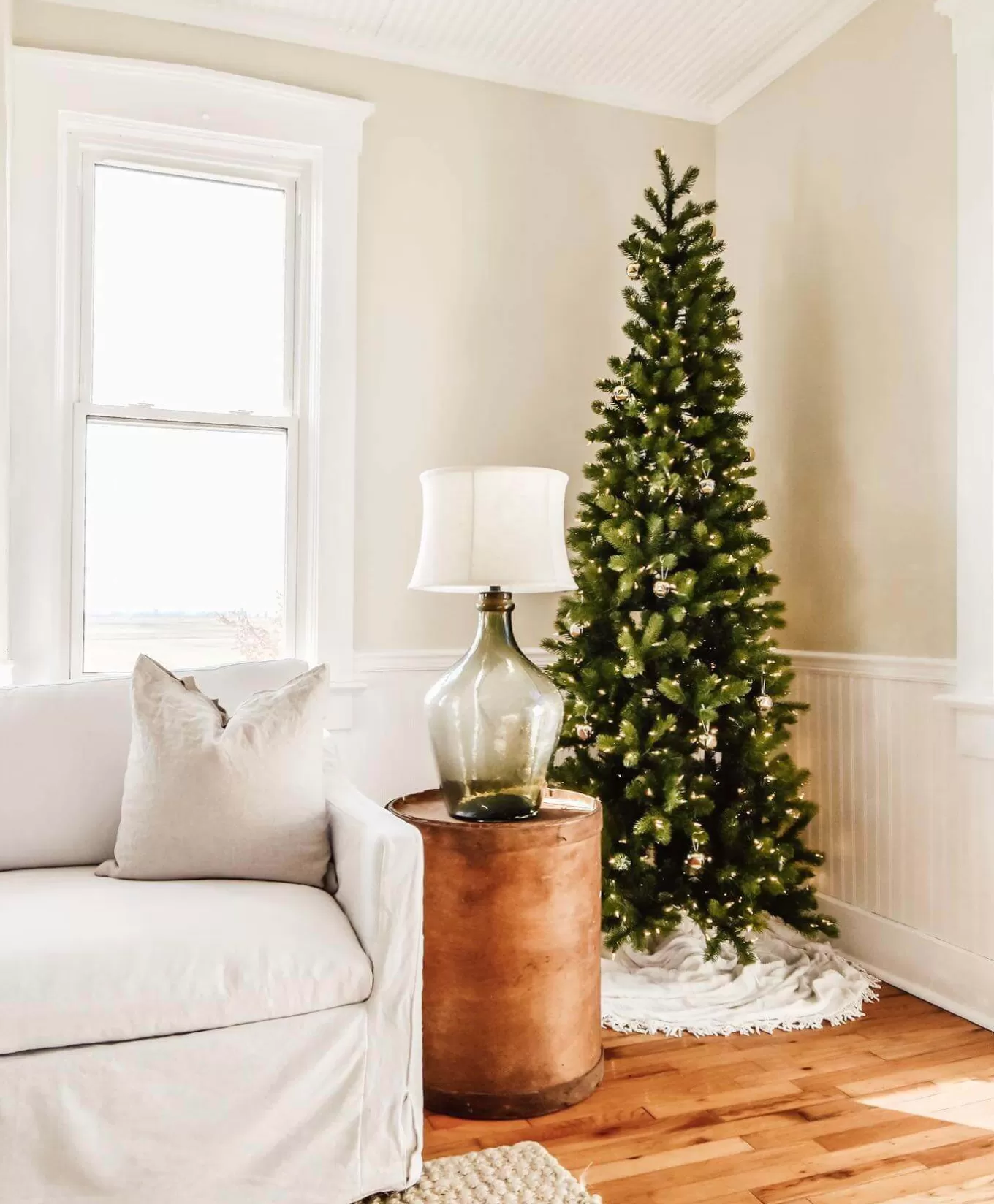 King Of Christmas 9' King Douglas Fir Slim Artificial Christmas Tree With 750 Warm White & Multi-Color LED Lights- Slim | Pre-Lit