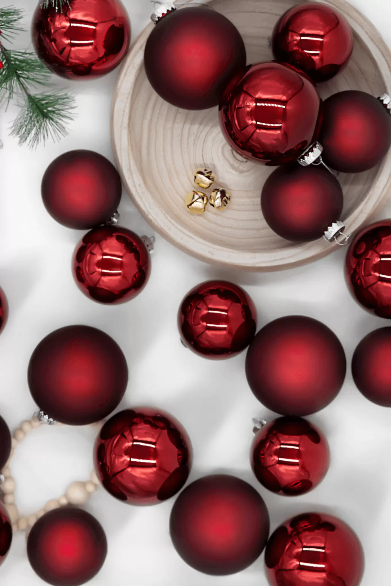 King Of Christmas Burgundy Essential Glass Ornaments (24 Pack)- Ornaments | 24 Pack