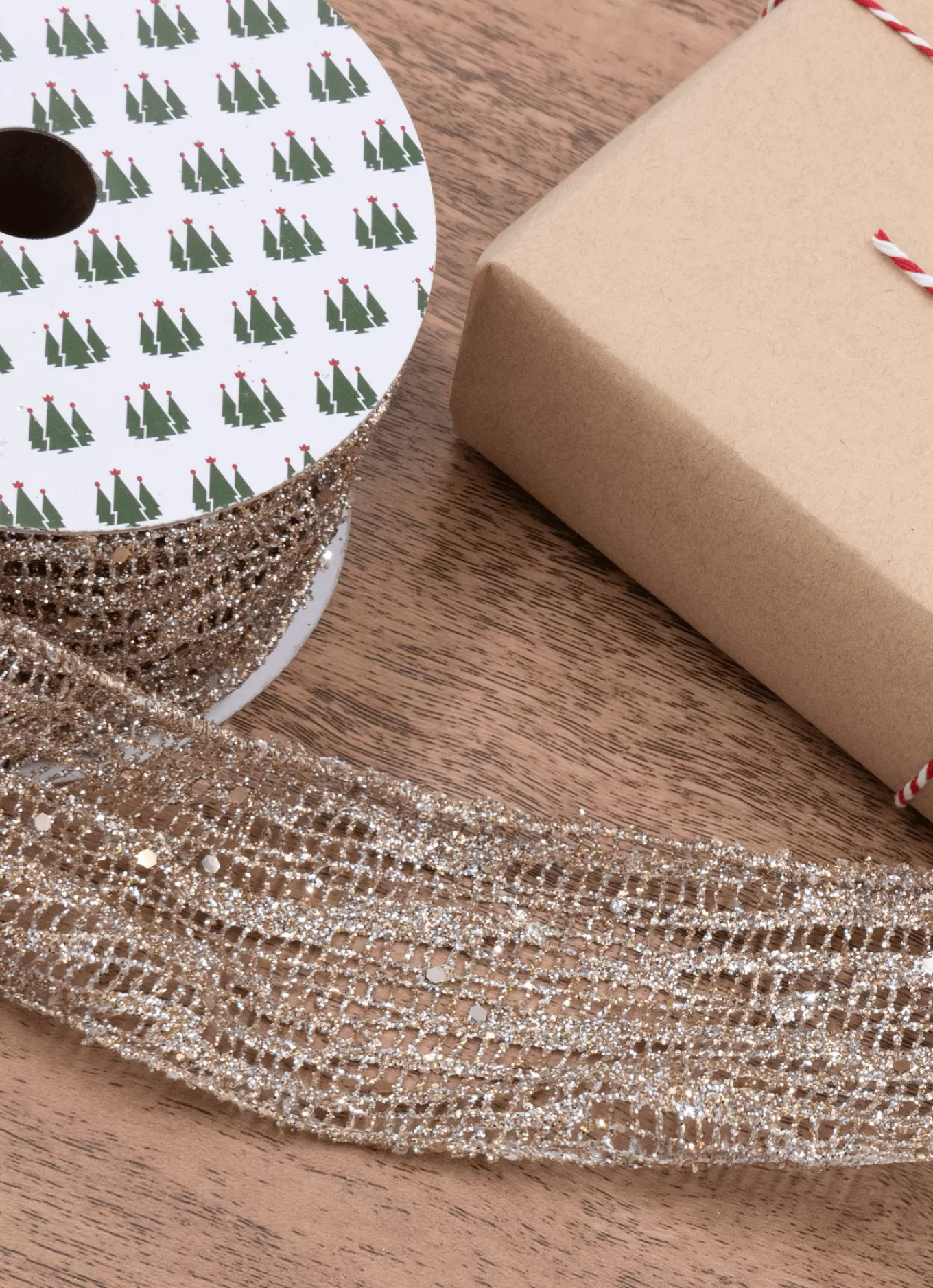King Of Christmas Gold Mesh Ribbon (10 Yards) | - Ribbon