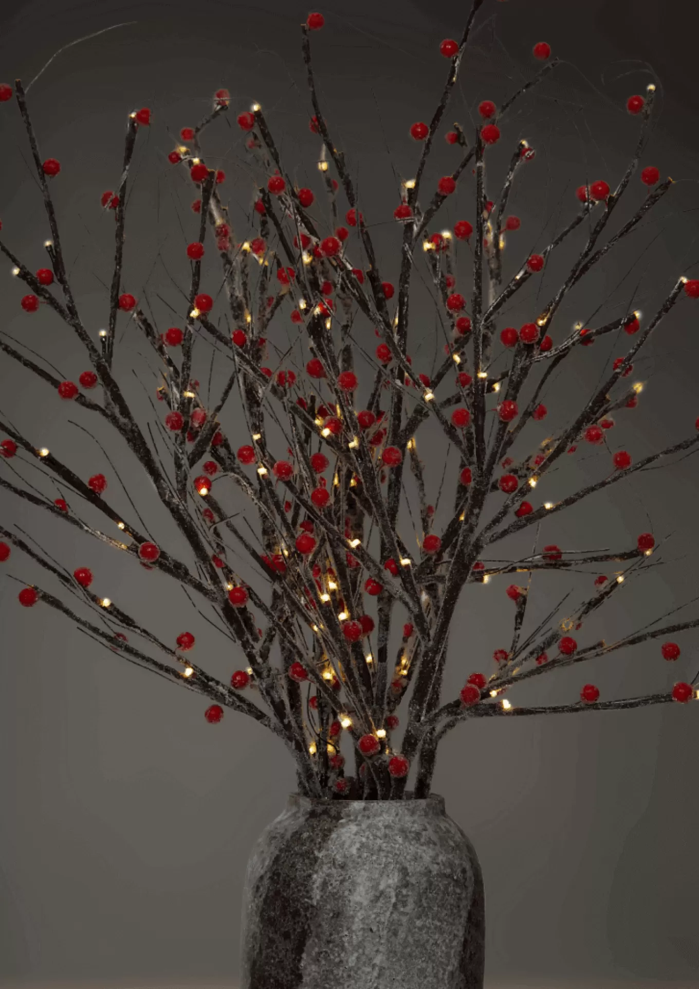 King Of Christmas Sugar Berry Flocked LED Branches (3 Pack)- Tree Picks