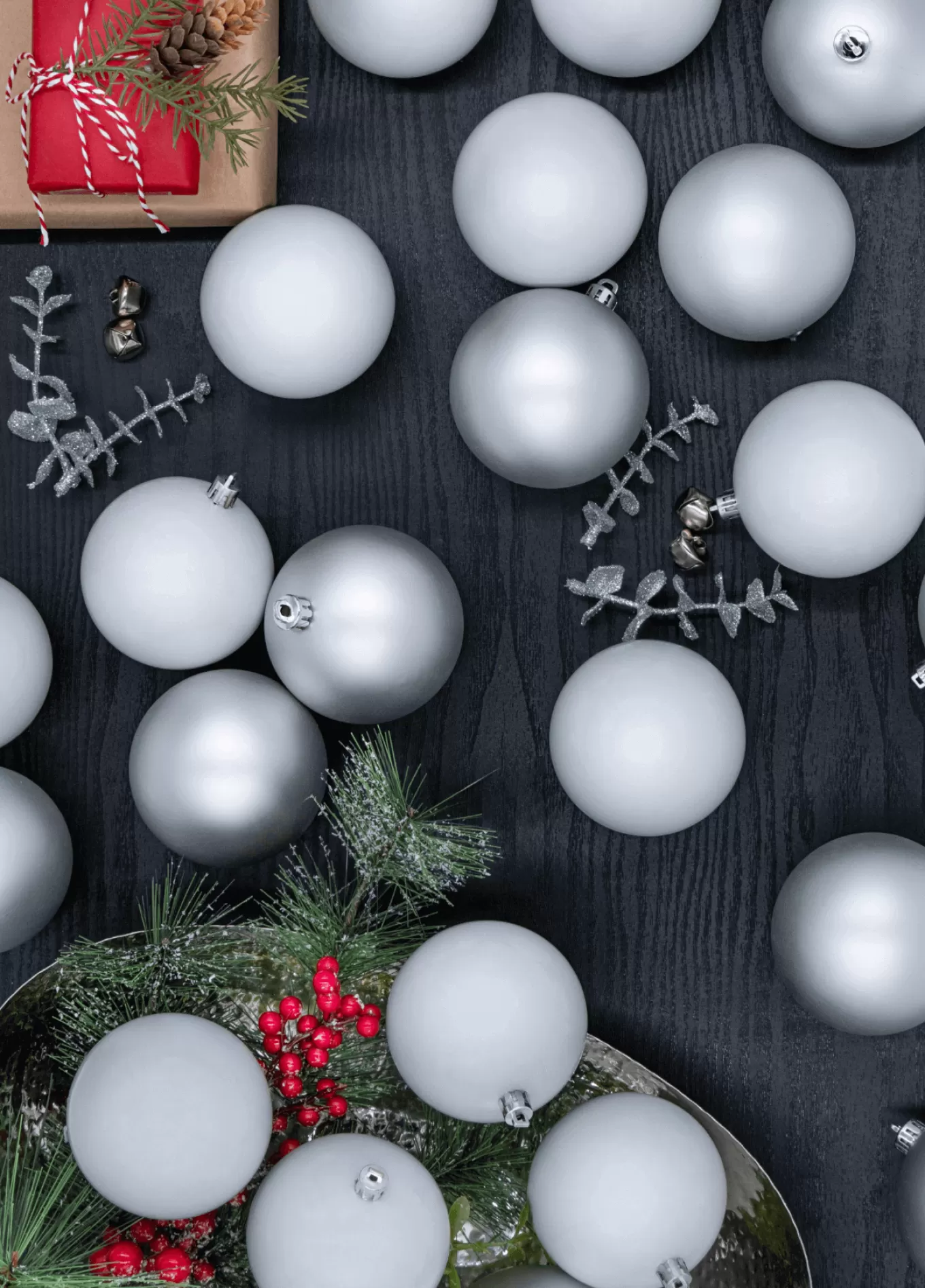 King Of Christmas White Shatterproof Ornaments (48 Pack)- Ornaments