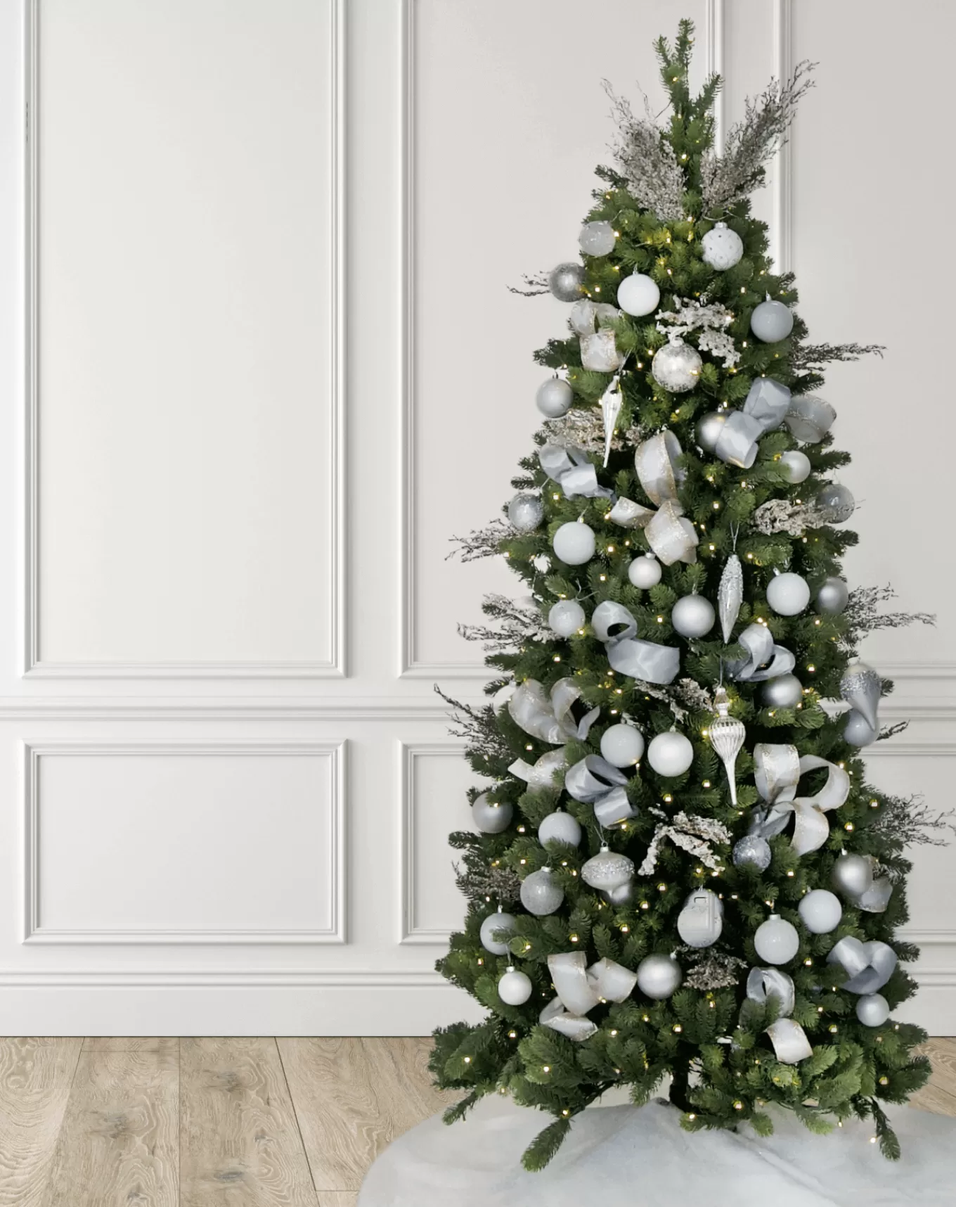 King Of Christmas White Shatterproof Ornaments (48 Pack)- Ornaments